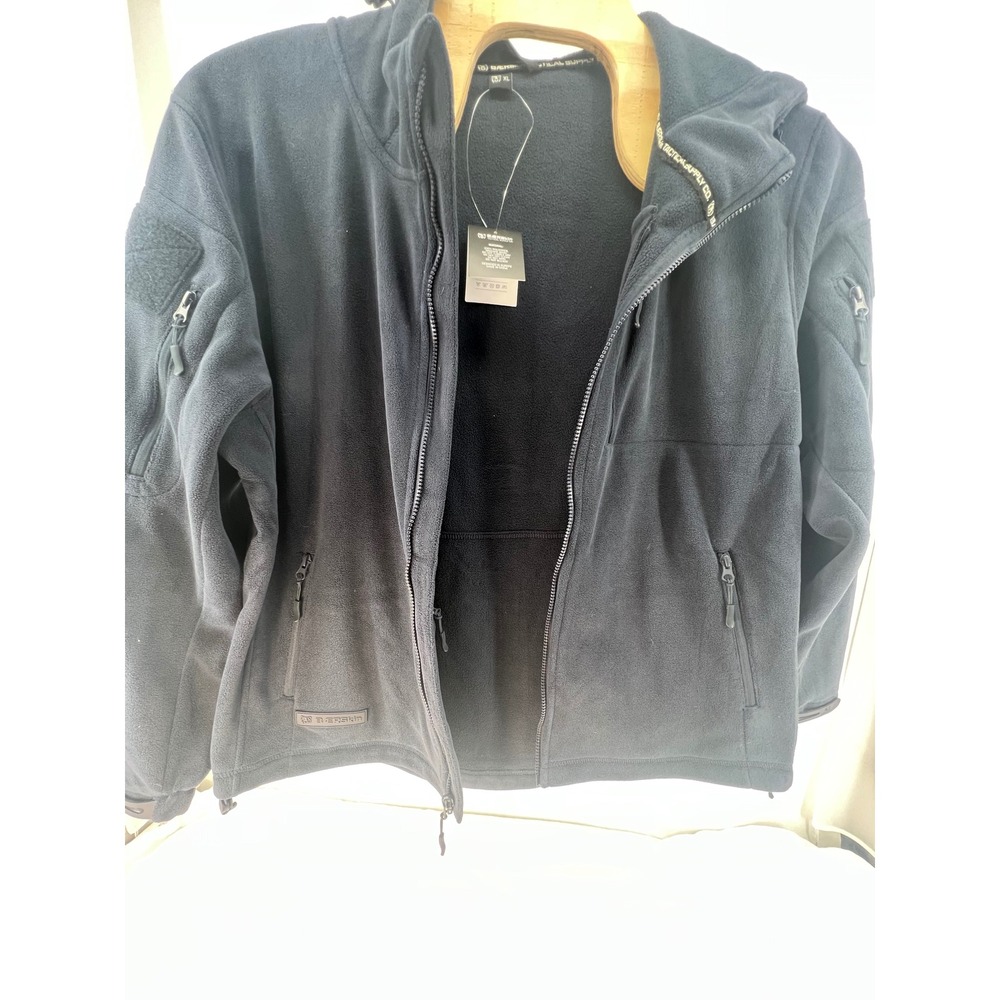 BAERSKIN Tactical‎ Fleece Hoodie Jacket Mens XL Full Zip Navy Blue Hooded
